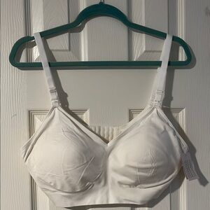 Auden Nursing White Full-Coverage Bra with Molded Cups and Adjustable Straps